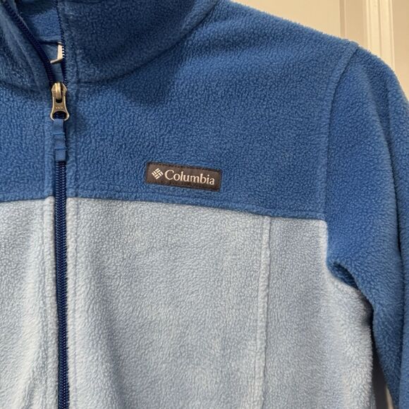 Columbia Unisex Youth L Blue Granite Mountain Fleece Jacket - Picture 2 of 7